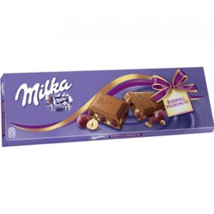 Milka Hazelnut and Raisin